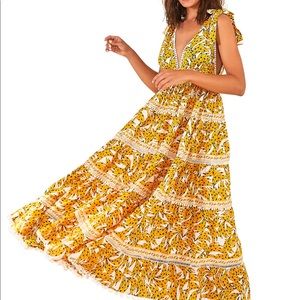 Farm Rio Bananas Maxi Dress size Small